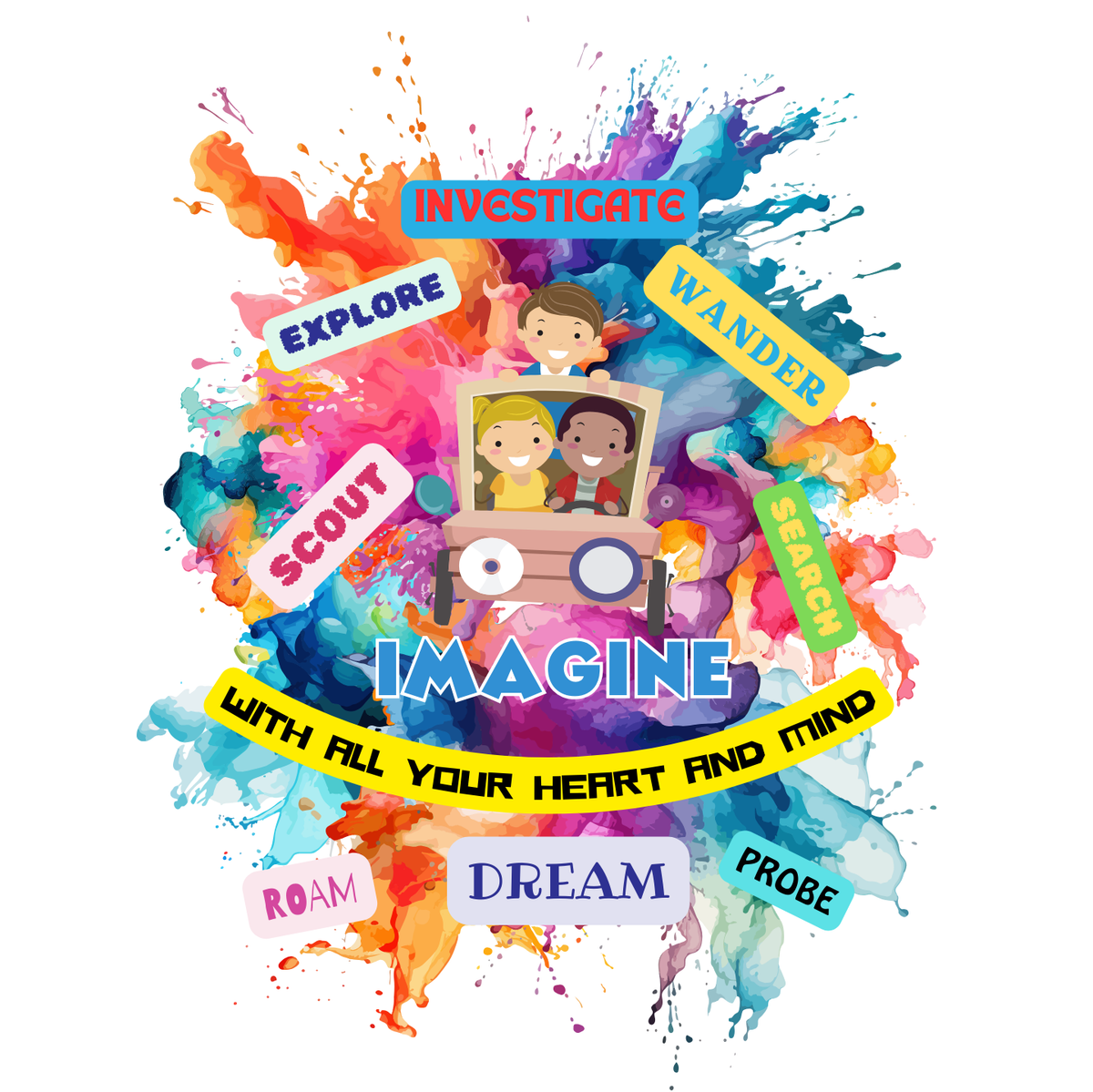 "IMAGINE WITH ALL YOUR HEART AND MIND" CUSTOM GRAPHIC SWEATSHIRT