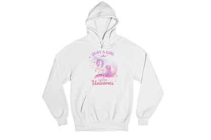 "JUST A GIRL WHO LOVES UNICORNS" CUSTOM GRAPHIC DESIGN