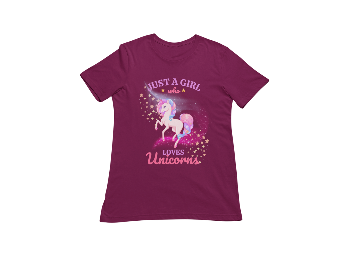 "JUST A GIRL WHO LOVES UNICORNS" CUSTOM GRAPHIC DESIGN