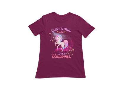 "JUST A GIRL WHO LOVES UNICORNS" CUSTOM GRAPHIC DESIGN