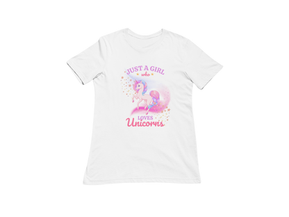 "JUST A GIRL WHO LOVES UNICORNS" CUSTOM GRAPHIC DESIGN