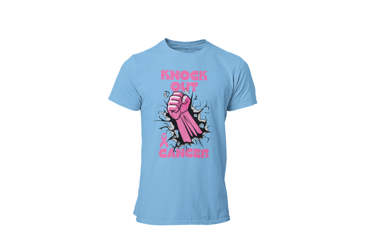 "KNOCK OUT CANCER " - BREAST CANCER AWARENESS T-SHIRT