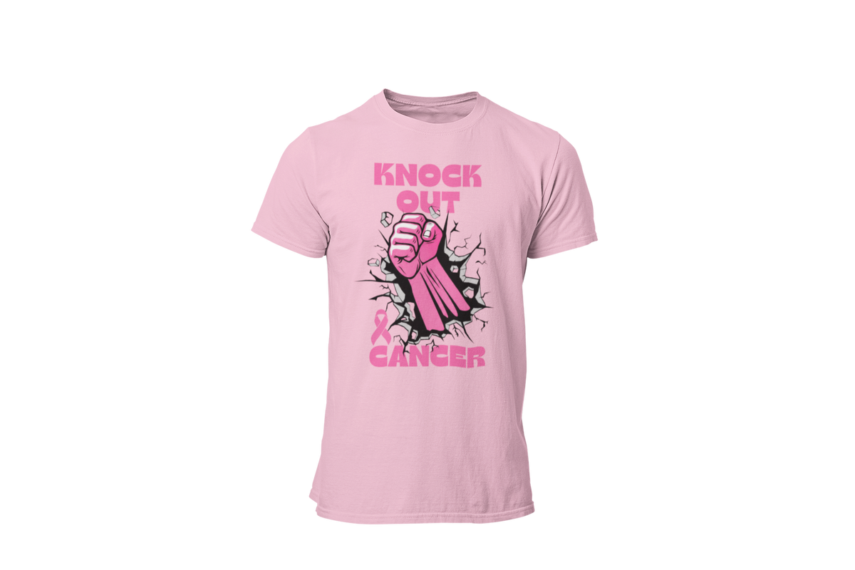 "KNOCK OUT CANCER " - BREAST CANCER AWARENESS T-SHIRT