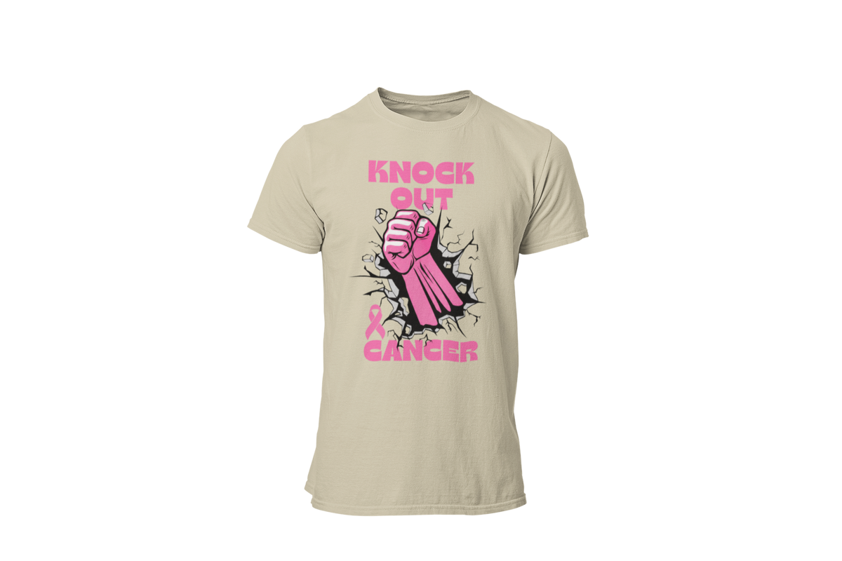 "KNOCK OUT CANCER " - BREAST CANCER AWARENESS T-SHIRT