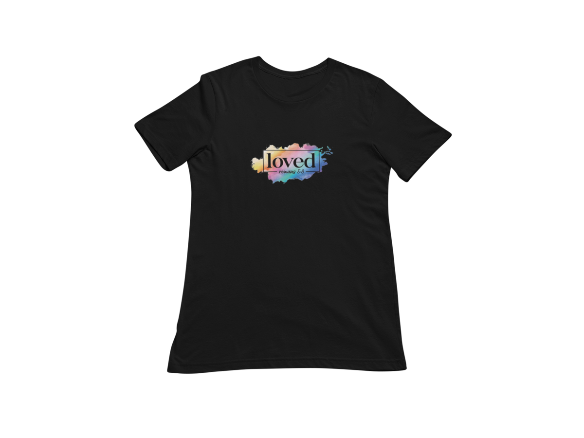 "LOVED - ROMANS 5:8" GRAPHIC PRINT