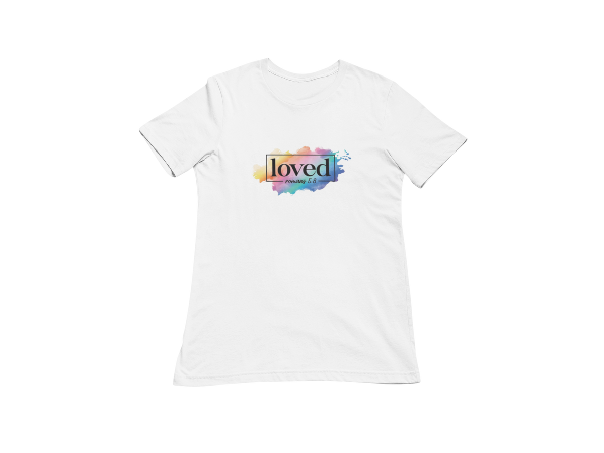 "LOVED - ROMANS 5:8" GRAPHIC PRINT
