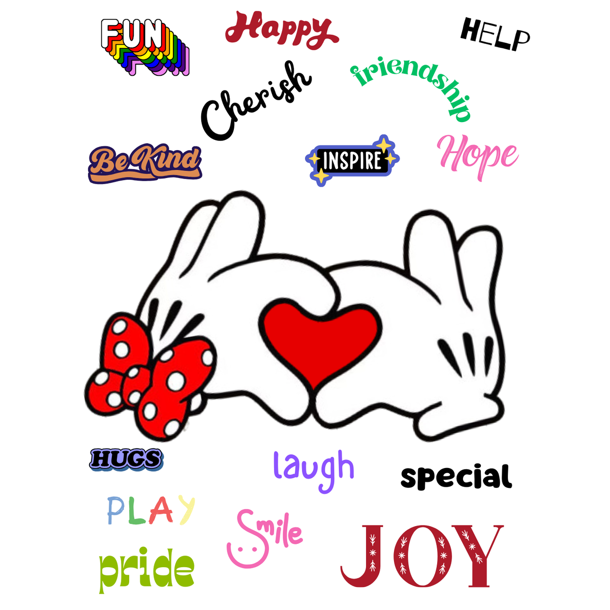 MICKEY & MINNIE'S HEART IN YOUR HAND CUSTOM GRAPHIC DESIGN