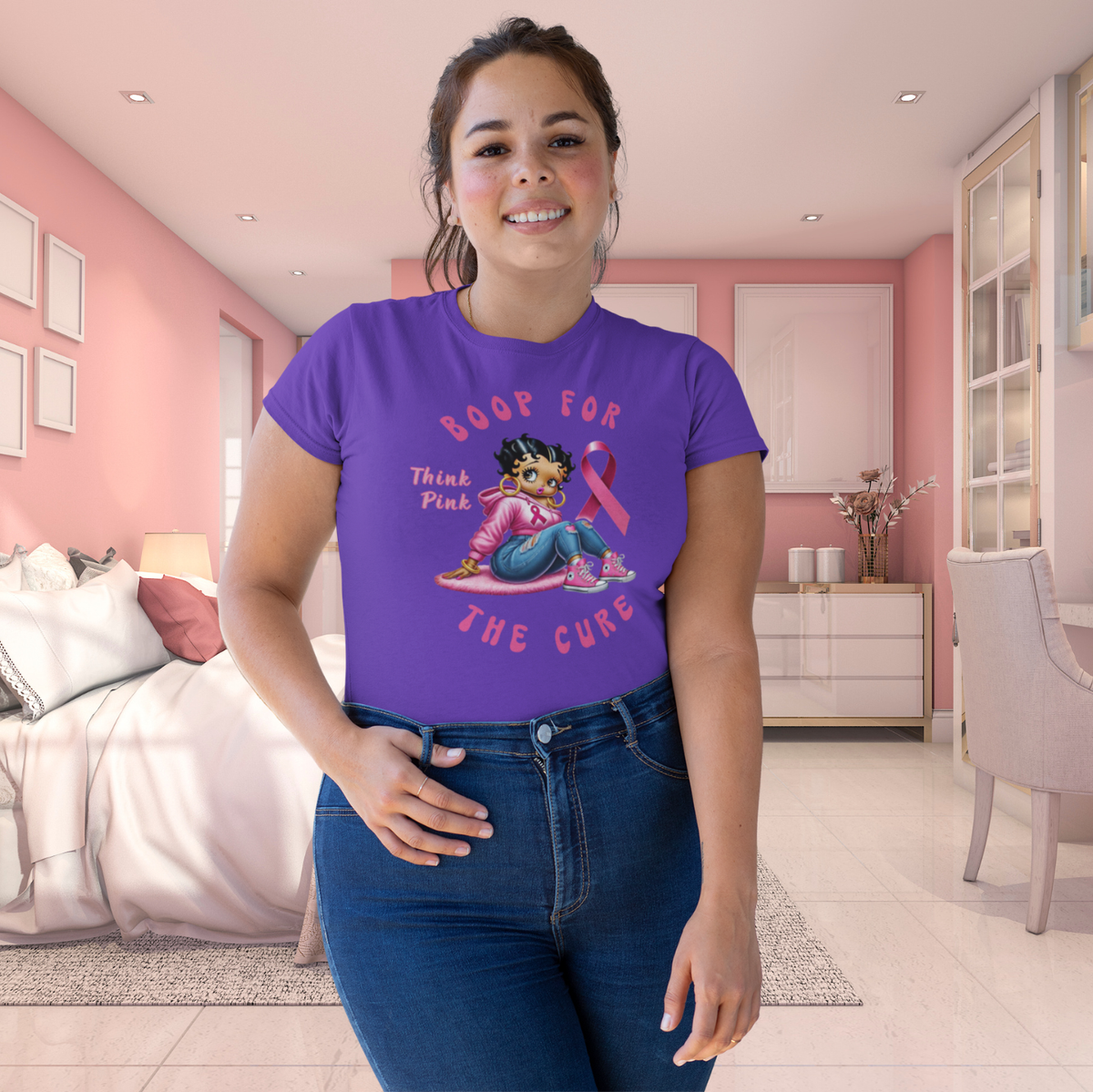 "BOOP FOR THE CURE" - BREAST CANCER AWARENESS T-SHIRT