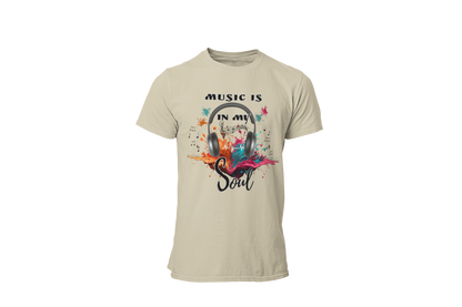 "MUSIC IS IN MY SOUL" CUSTOM DESIGN T-SHIRT