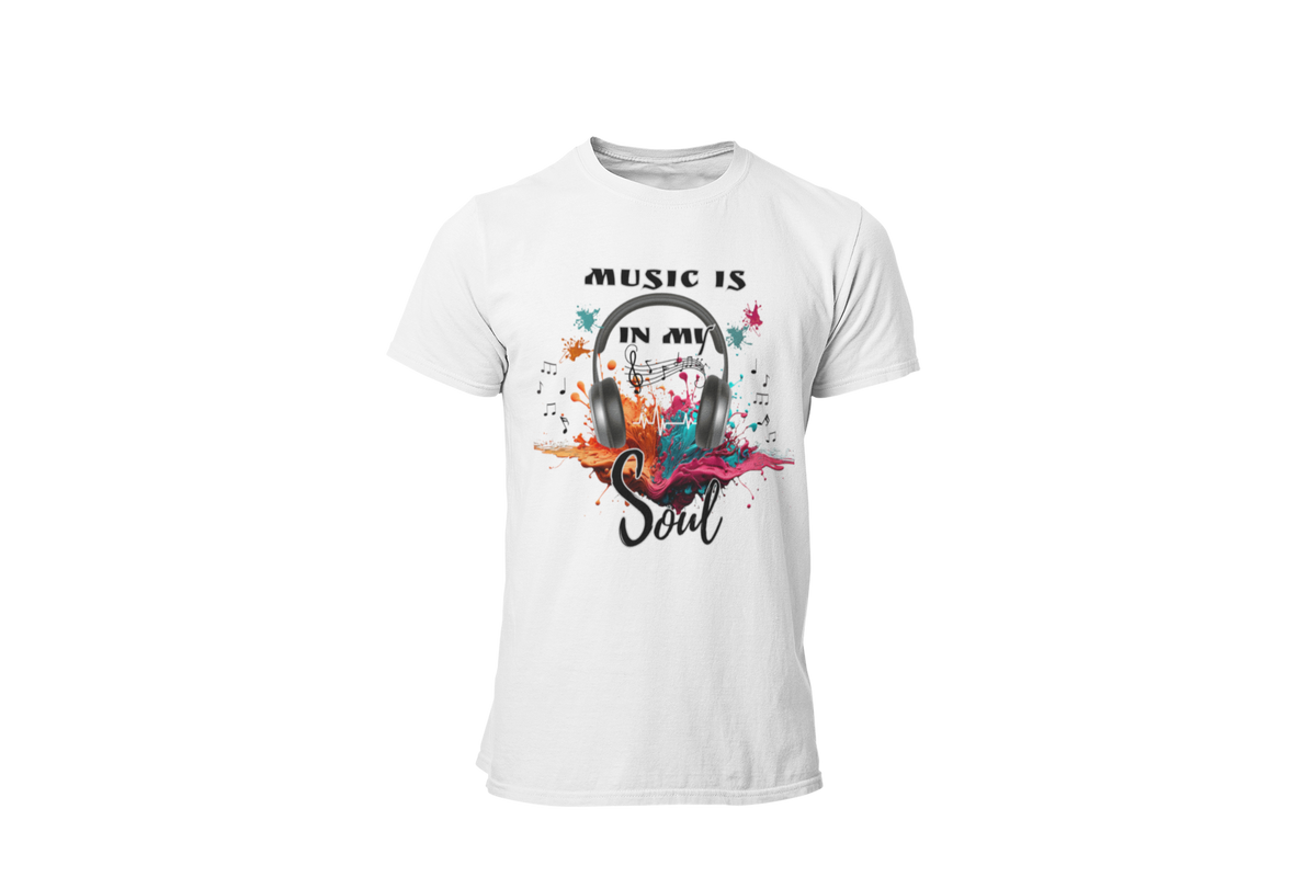 "MUSIC IS IN MY SOUL" CUSTOM DESIGN T-SHIRT