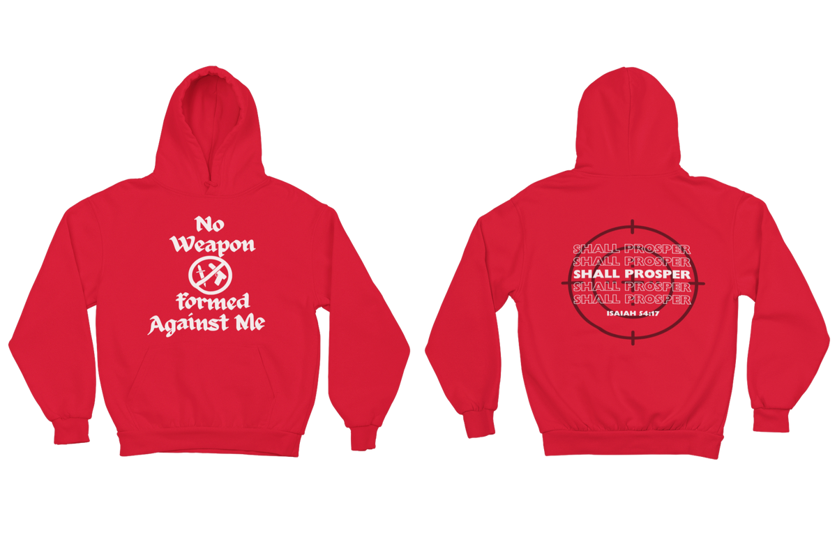 "NO WEAPON WILL PROSPER" SIGNATURE CUSTOM DESIGN (WHITE PRINT)