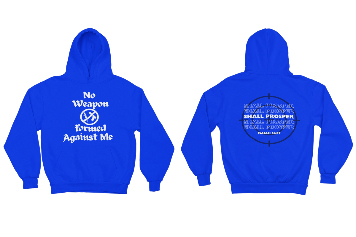 "NO WEAPON WILL PROSPER" SIGNATURE CUSTOM DESIGN (WHITE PRINT)