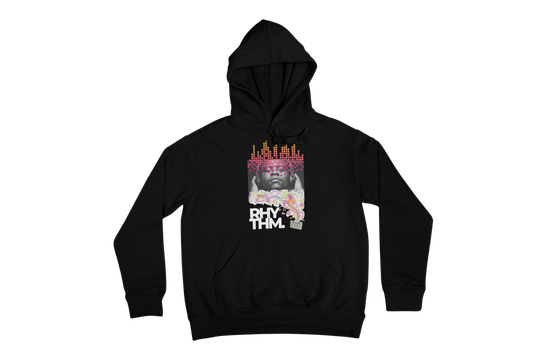 "RHYTHM. - MUSIC IS MY LIFE" CUSTOM GRAPHIC HOODIE