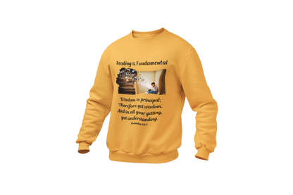 "READING IS FUNDAMENTAL" GRAPHIC DESIGN SWEATSHIRT
