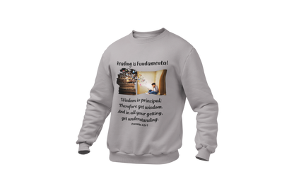 "READING IS FUNDAMENTAL" GRAPHIC DESIGN SWEATSHIRT