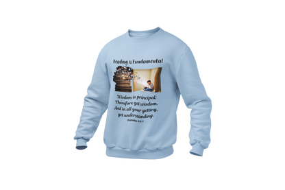 "READING IS FUNDAMENTAL" GRAPHIC DESIGN SWEATSHIRT
