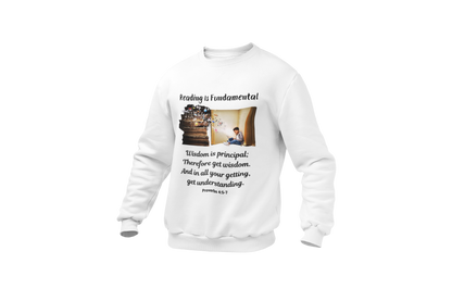 "READING IS FUNDAMENTAL" GRAPHIC DESIGN SWEATSHIRT