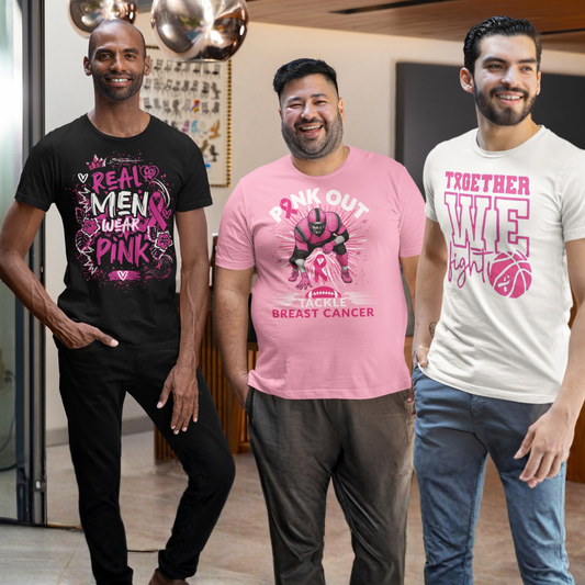 "REAL MEN WEAR PINK" - BREAST CANCER AWARENESS T-SHIRT