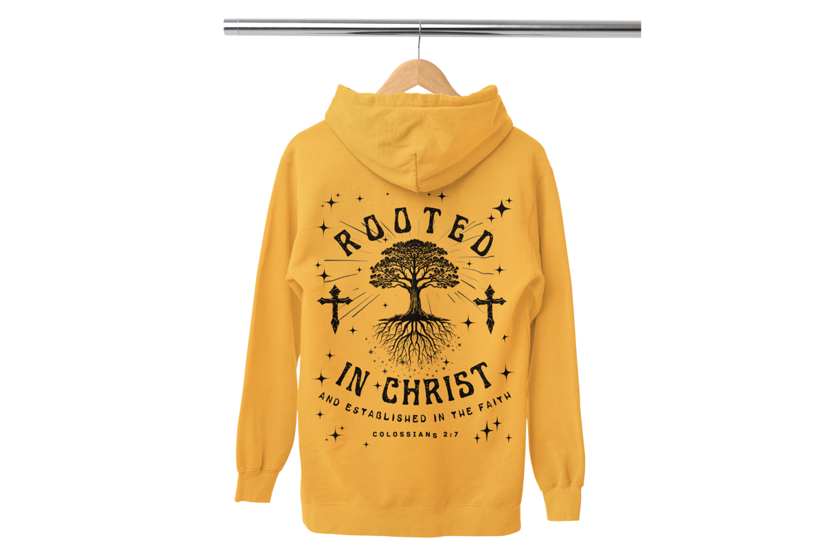 "ROOTED IN CHRIST- COLOSSIANS 2:7" (BACKVIEW) SIGNATURE CUSTOM DESIGN