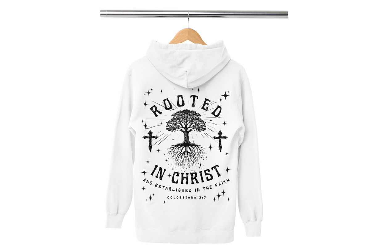 "ROOTED IN CHRIST- COLOSSIANS 2:7" (BACKVIEW) SIGNATURE CUSTOM DESIGN