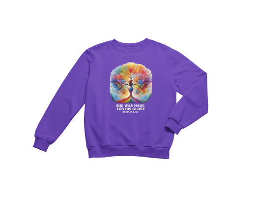 "SHE WAS MADE FOR HIS GLORY - ISAIAH 43:7" CUSTOM SIGNATURE SWEATSHIRT