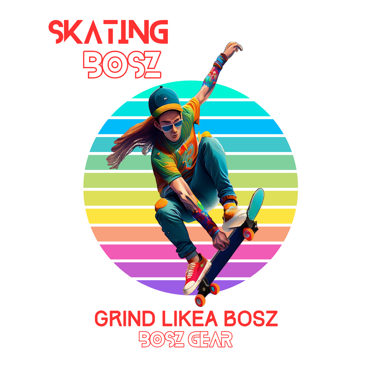 "SKATING BOSZ - GRIND LIKEA BOSZ" (DUDE 2) BOSZ GEAR