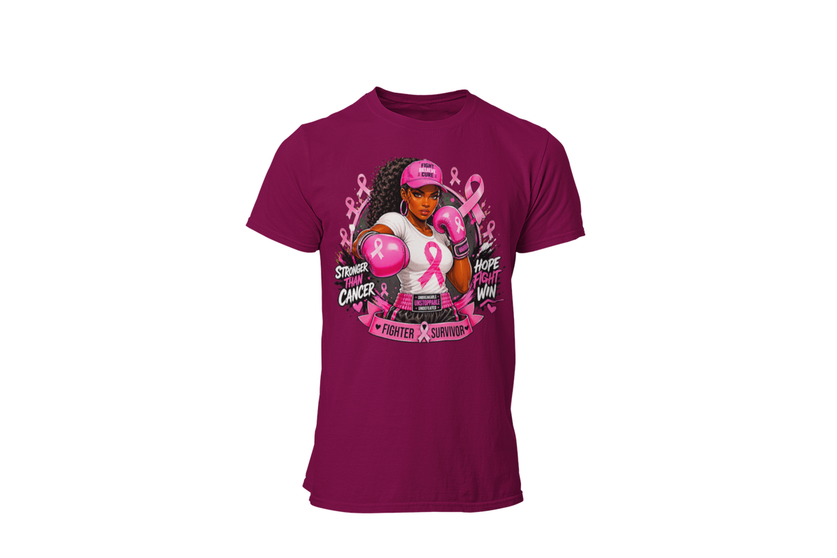 "STRONGER THAN CANCER" - BREAST CANCER AWARENESS T-SHIRT