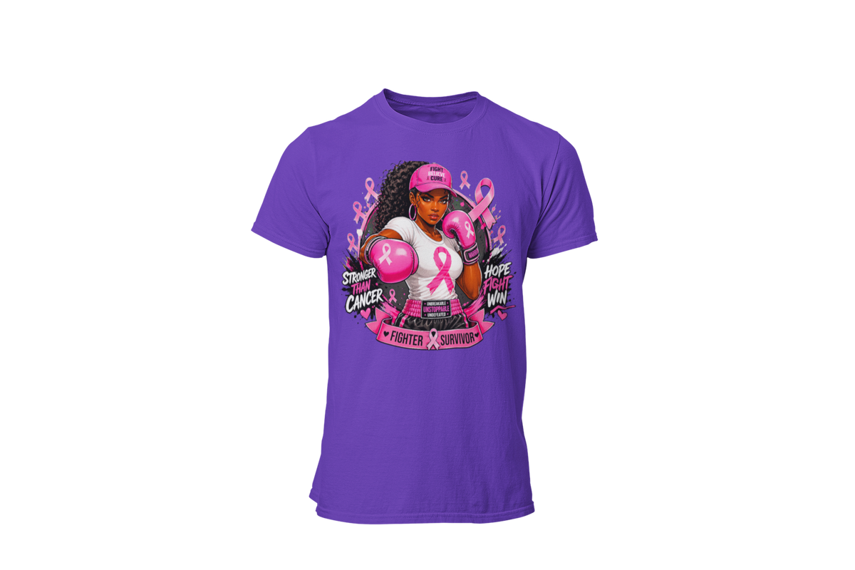 "STRONGER THAN CANCER" - BREAST CANCER AWARENESS T-SHIRT