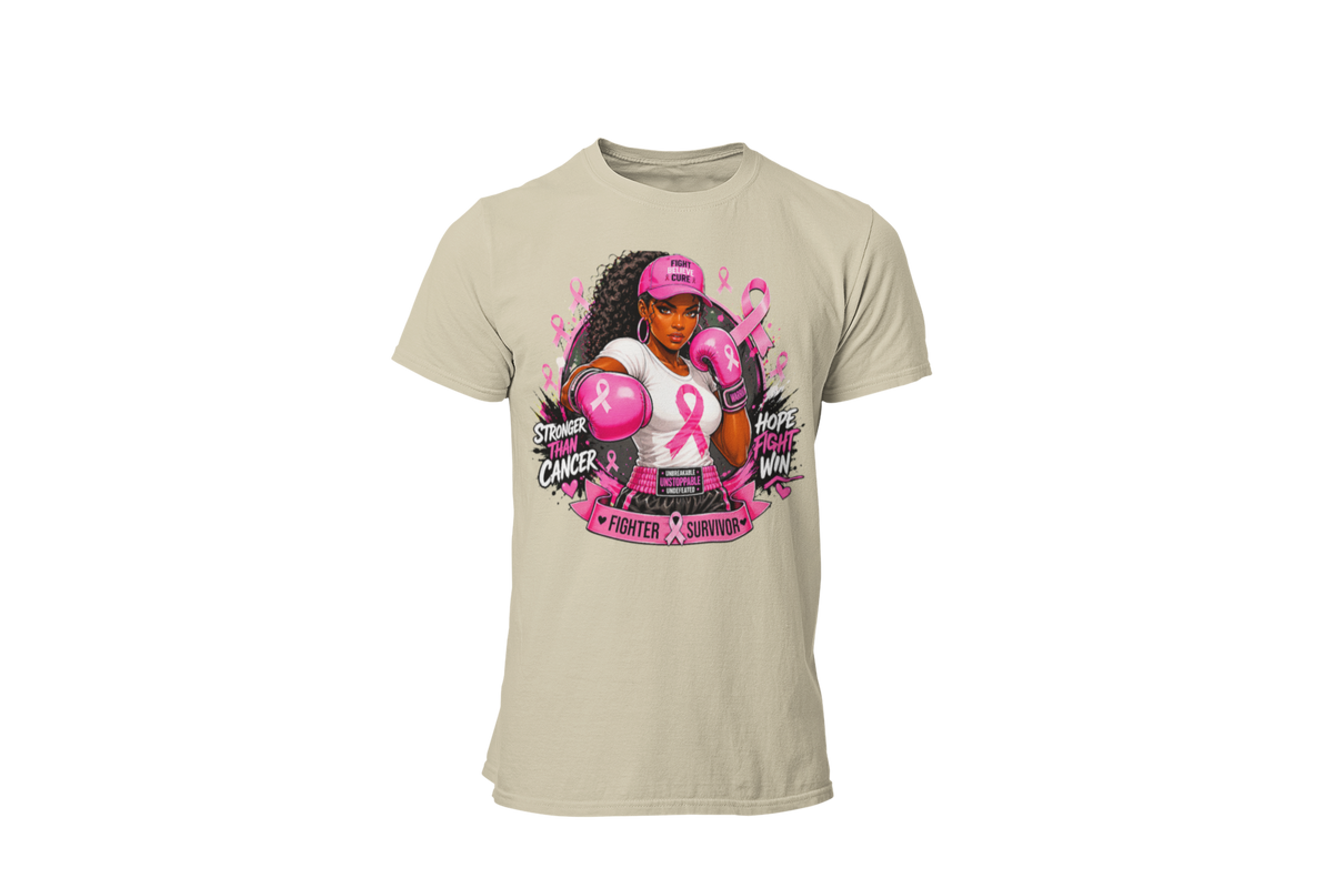 "STRONGER THAN CANCER" - BREAST CANCER AWARENESS T-SHIRT