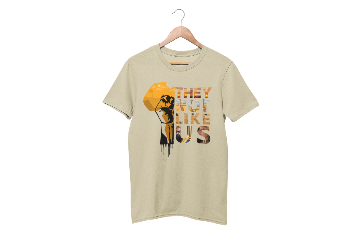 "THEY NOT LIKE US" (GOLD AFRICA) CUSTOM DESIGN GRAPHIC